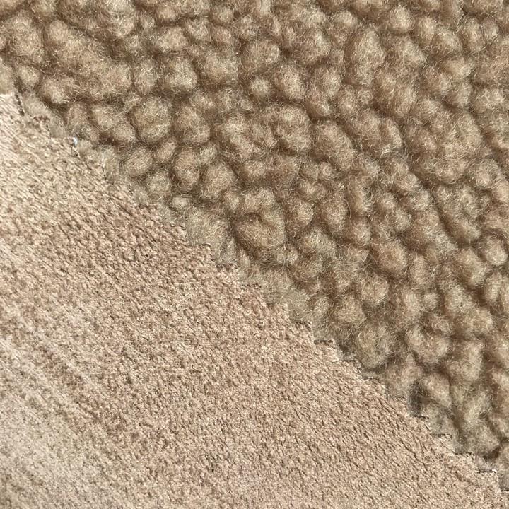 100% Poly Sherpa Bond Suede Fabric For Garment