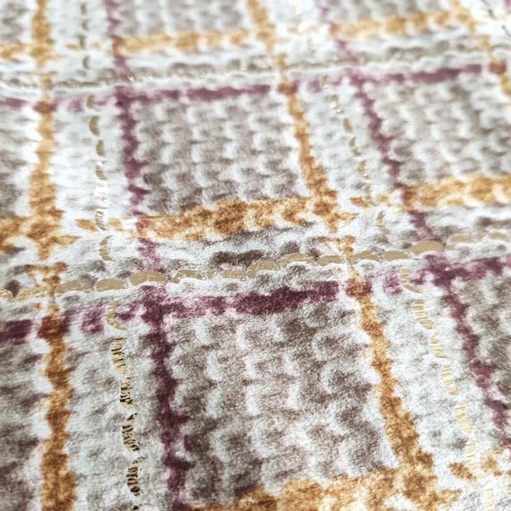 100% Polyester Breathable And Durable Gold Stamping Suede Fabric